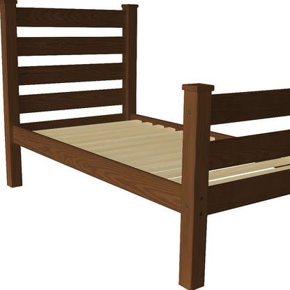 Brown Solid Wood Twin Bed