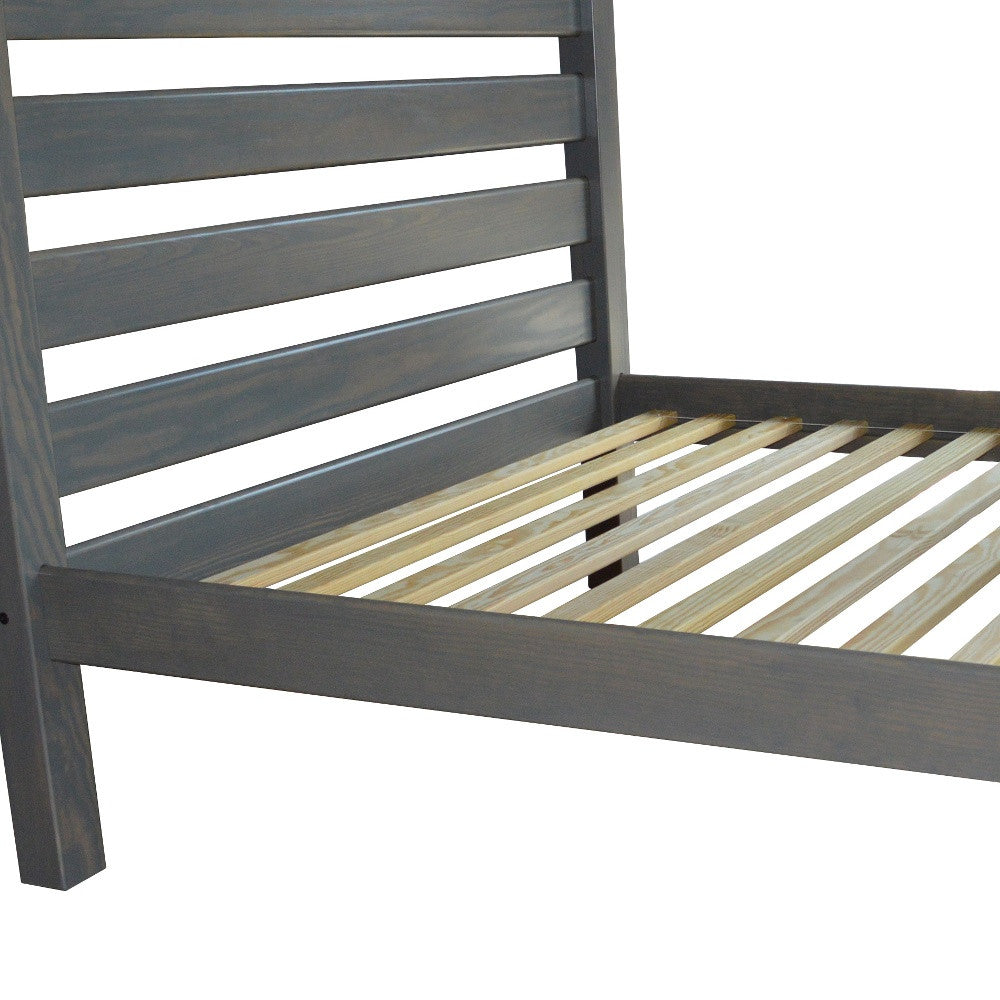 Gray Solid Wood Twin Bed