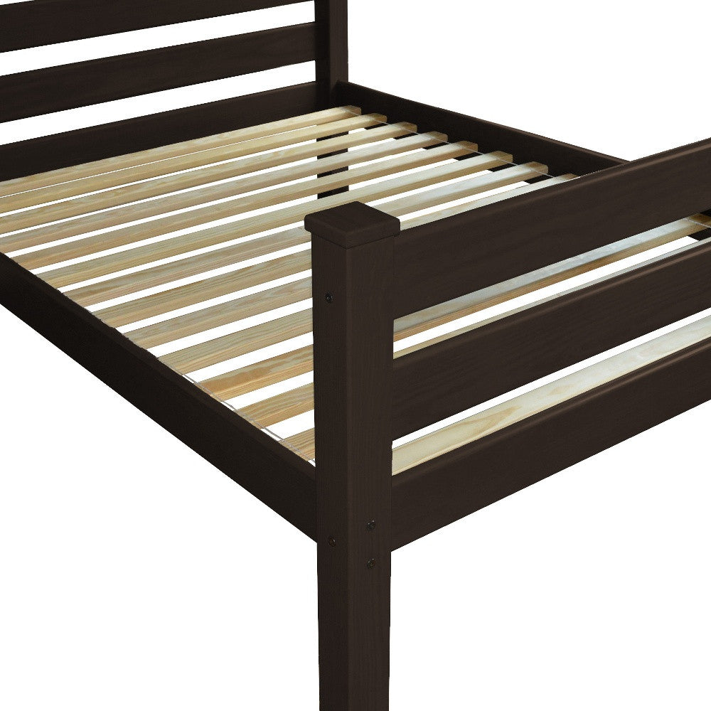 Brown Solid Wood Twin Bed