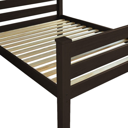 Brown Solid Wood Twin Bed