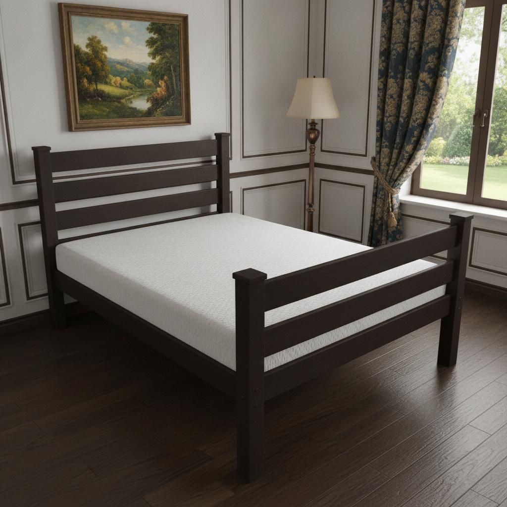 Brown Solid Wood Twin Bed