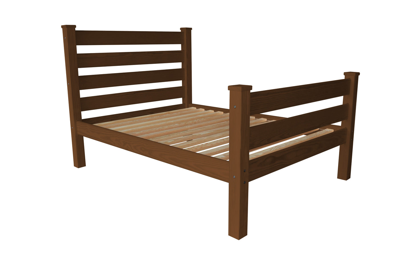 Brown Solid Wood Full Bed