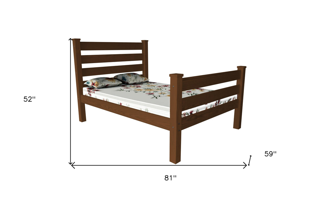 Brown Solid Wood Full Bed