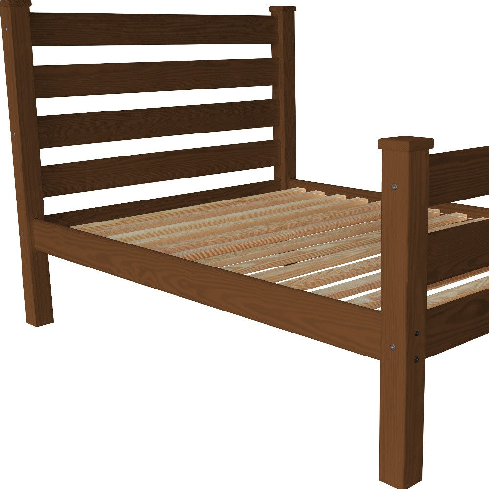 Brown Solid Wood Full Bed