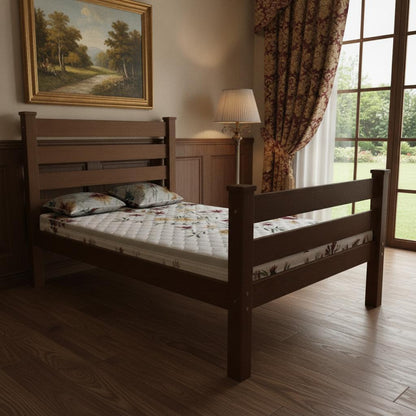 Brown Solid Wood Full Bed