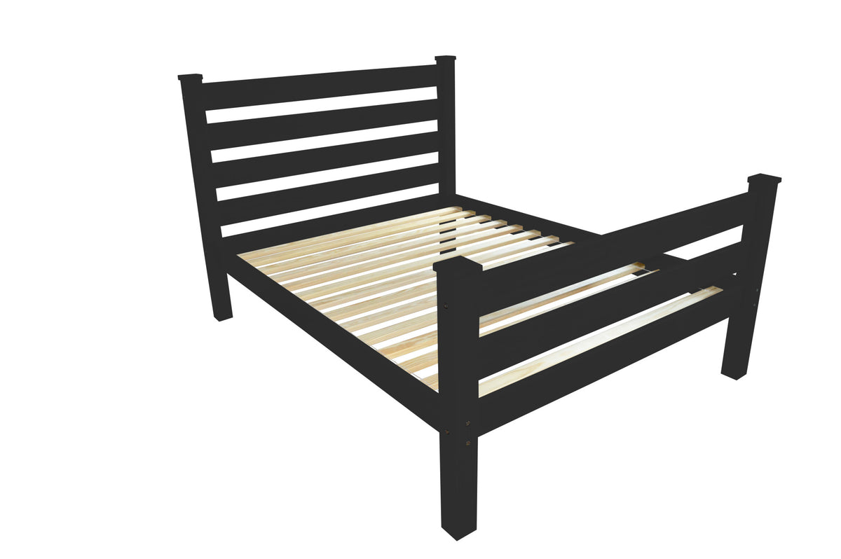 Black Solid Wood Full Bed