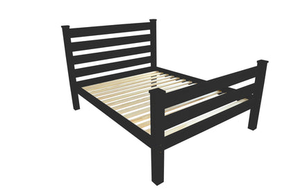 Black Solid Wood Full Bed
