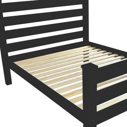Black Solid Wood Full Bed