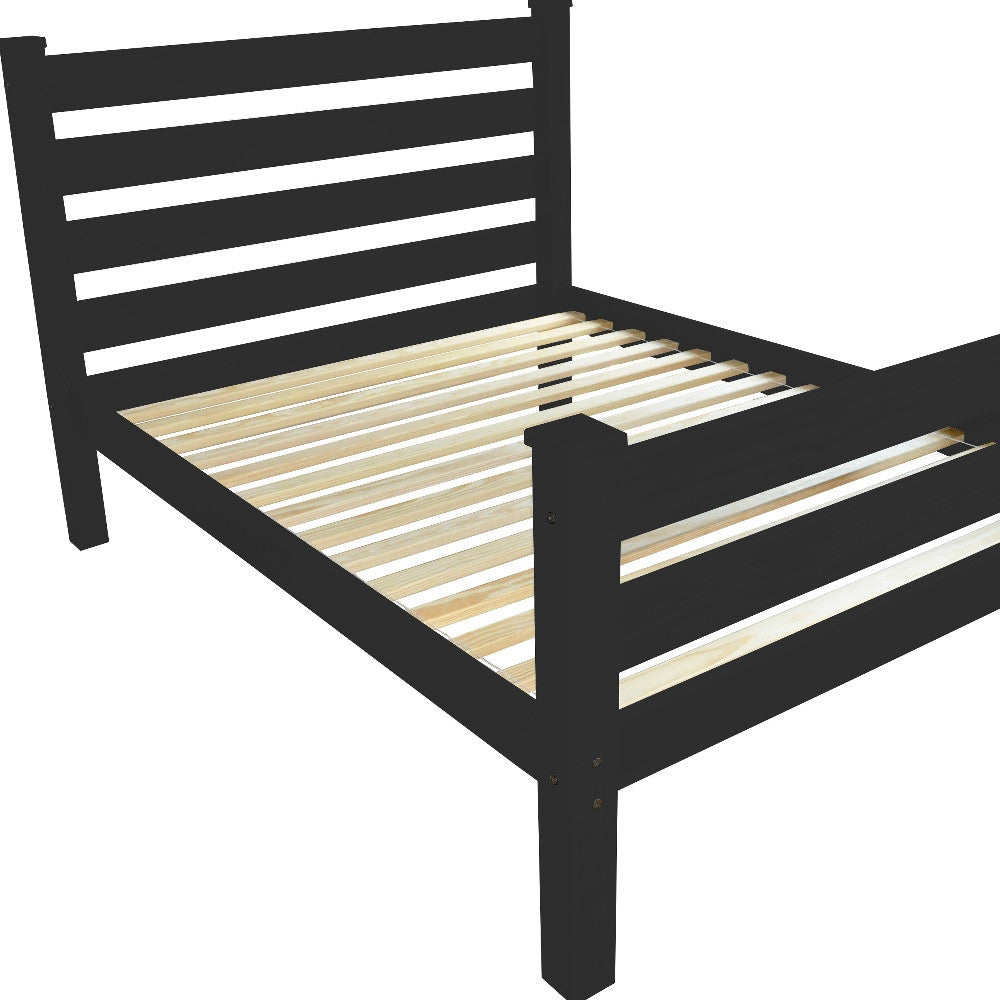 Black Solid Wood Full Bed