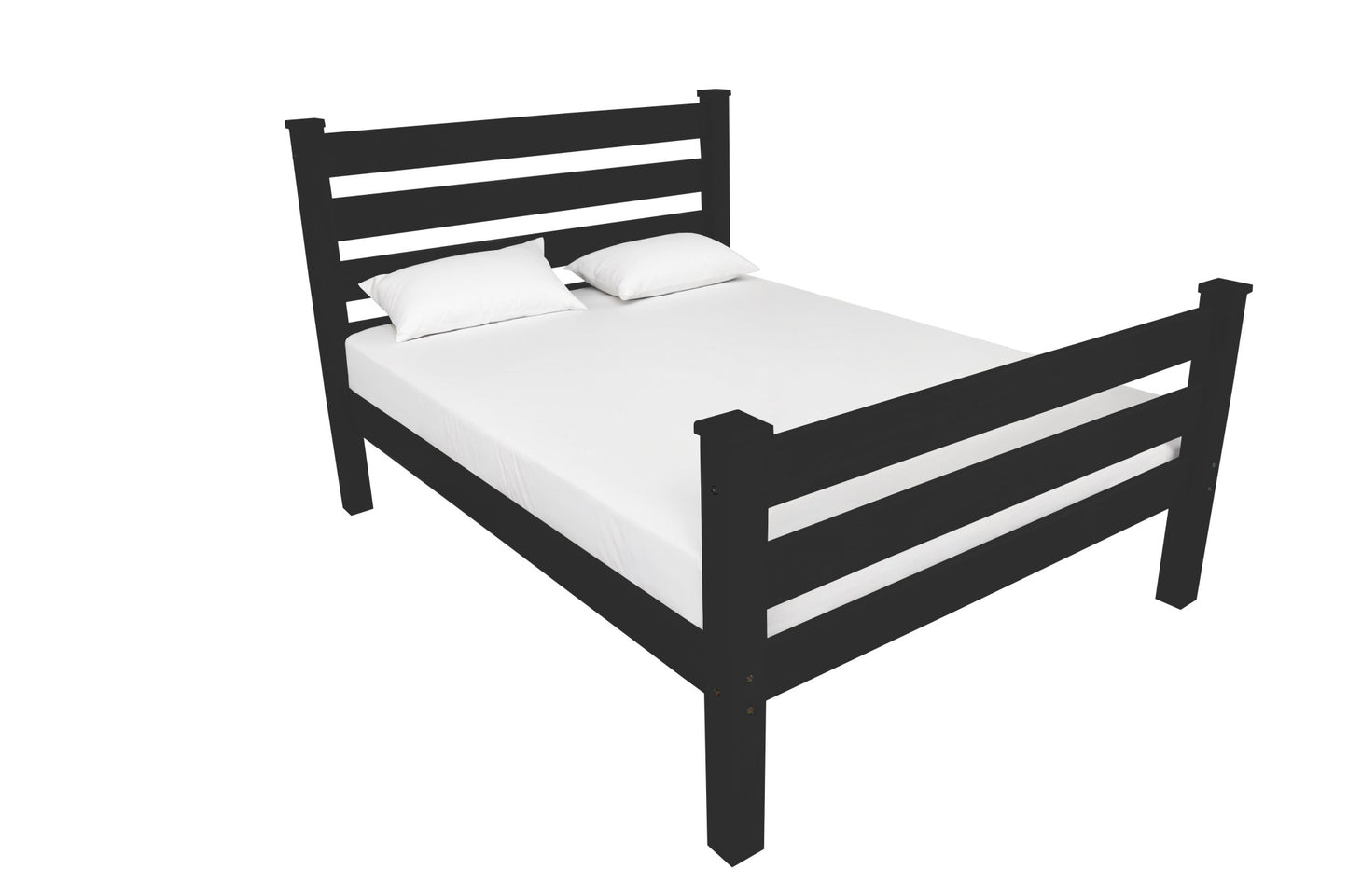 Tobias Black Solid Wood Full Bed