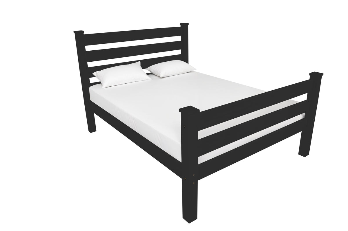 Tobias Black Solid Wood Full Bed