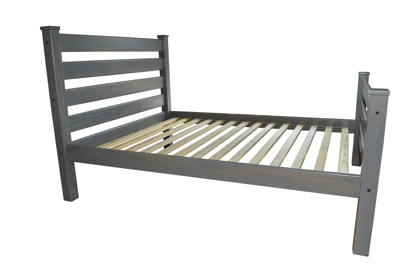 Gray Solid Wood Full Bed