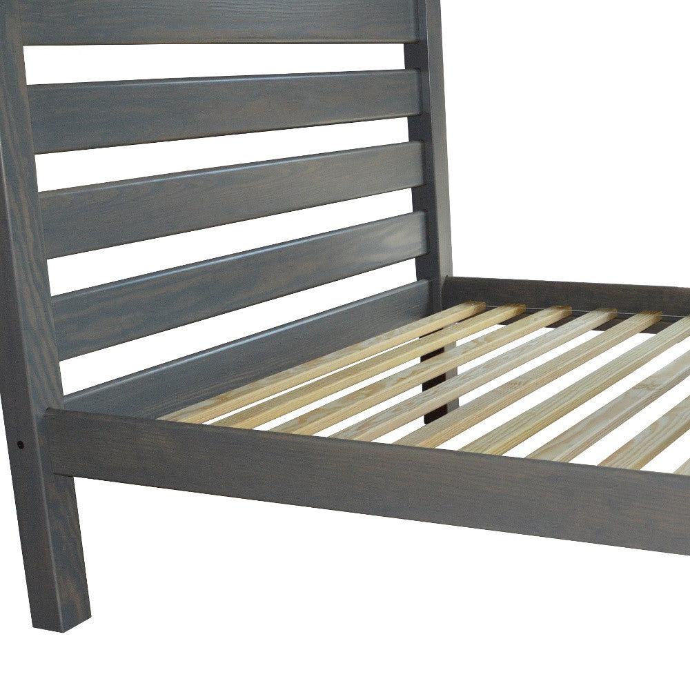 Gray Solid Wood Full Bed