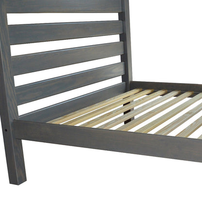 Gray Solid Wood Full Bed