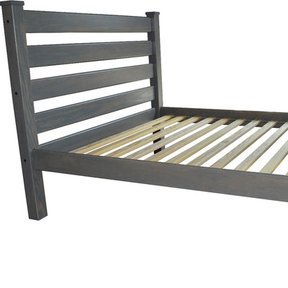 Gray Solid Wood Full Bed
