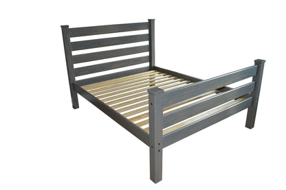 Gray Solid Wood Full Bed