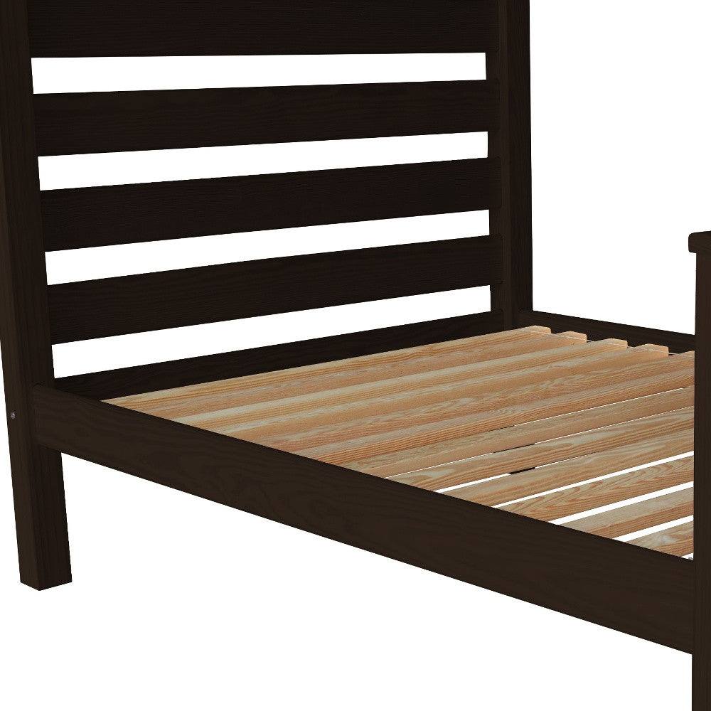 Brown Solid Wood Full Bed