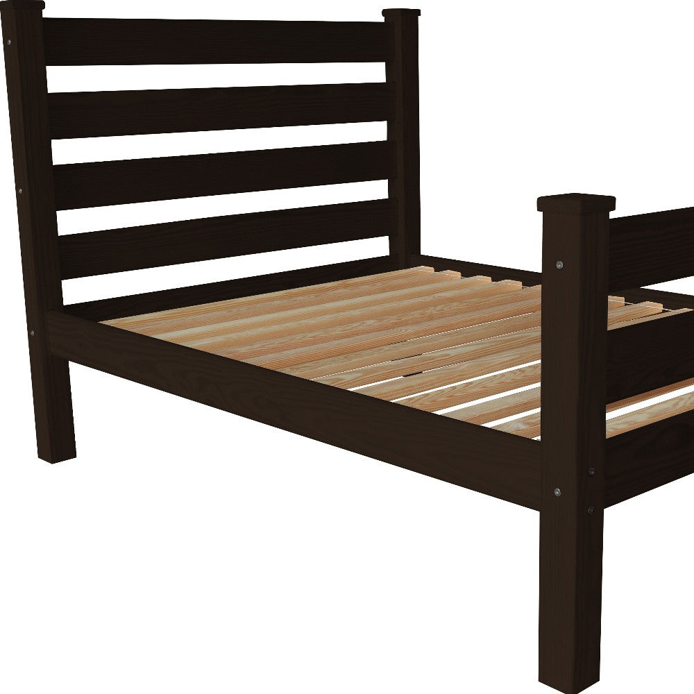 Brown Solid Wood Full Bed