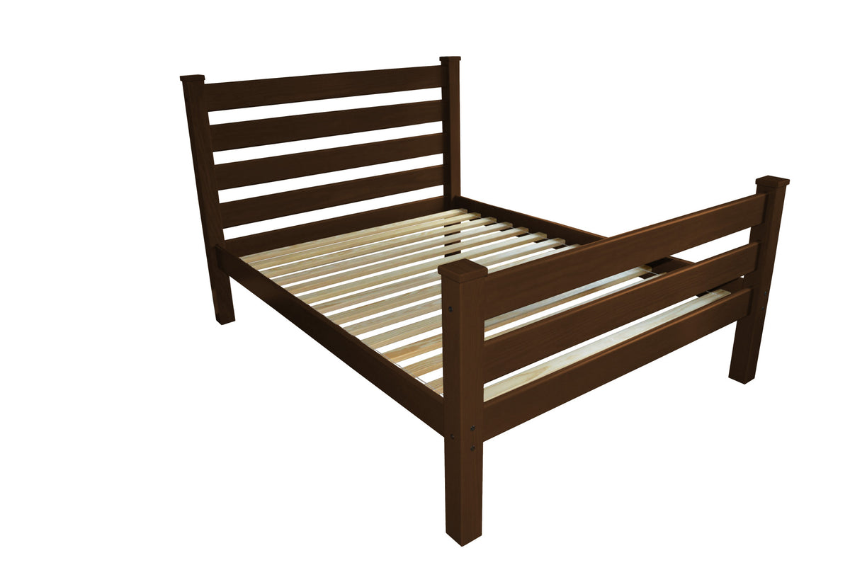 Brown Solid Wood Queen Bed