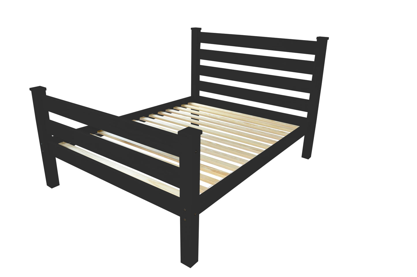 Black Solid Wood Queen Bed