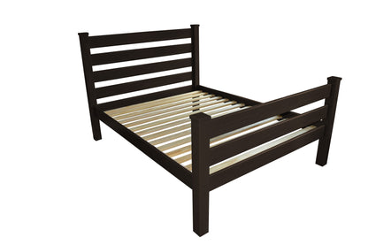 Brown Solid Wood Queen Bed