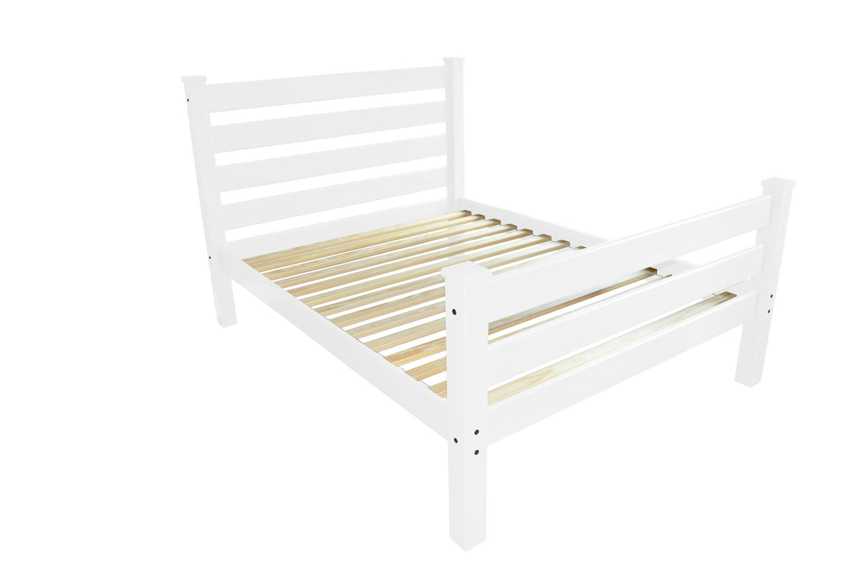 White Solid Wood Queen Bed