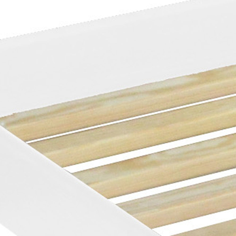 White Solid Wood Queen Bed