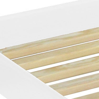 White Solid Wood Queen Bed