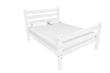 Adeline White Solid Wood Queen Bed