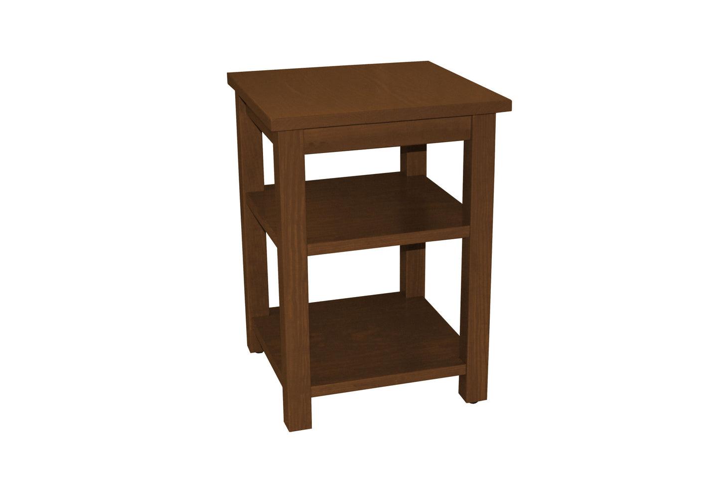 Brown Solid Wood Open Nightstand