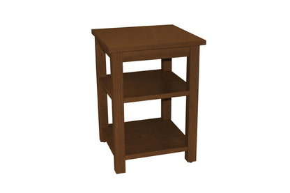 Brown Solid Wood Open Nightstand