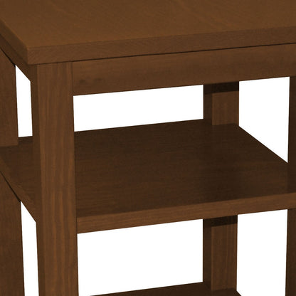 Brown Solid Wood Open Nightstand