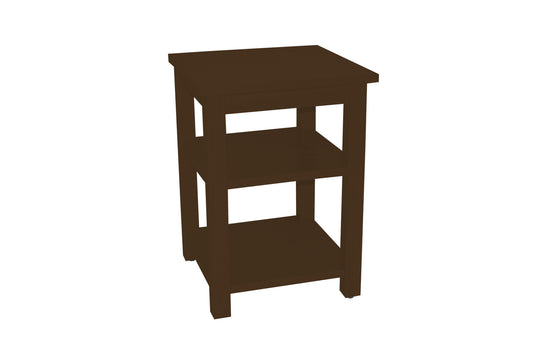 Dark Brown Solid Wood Nightstand