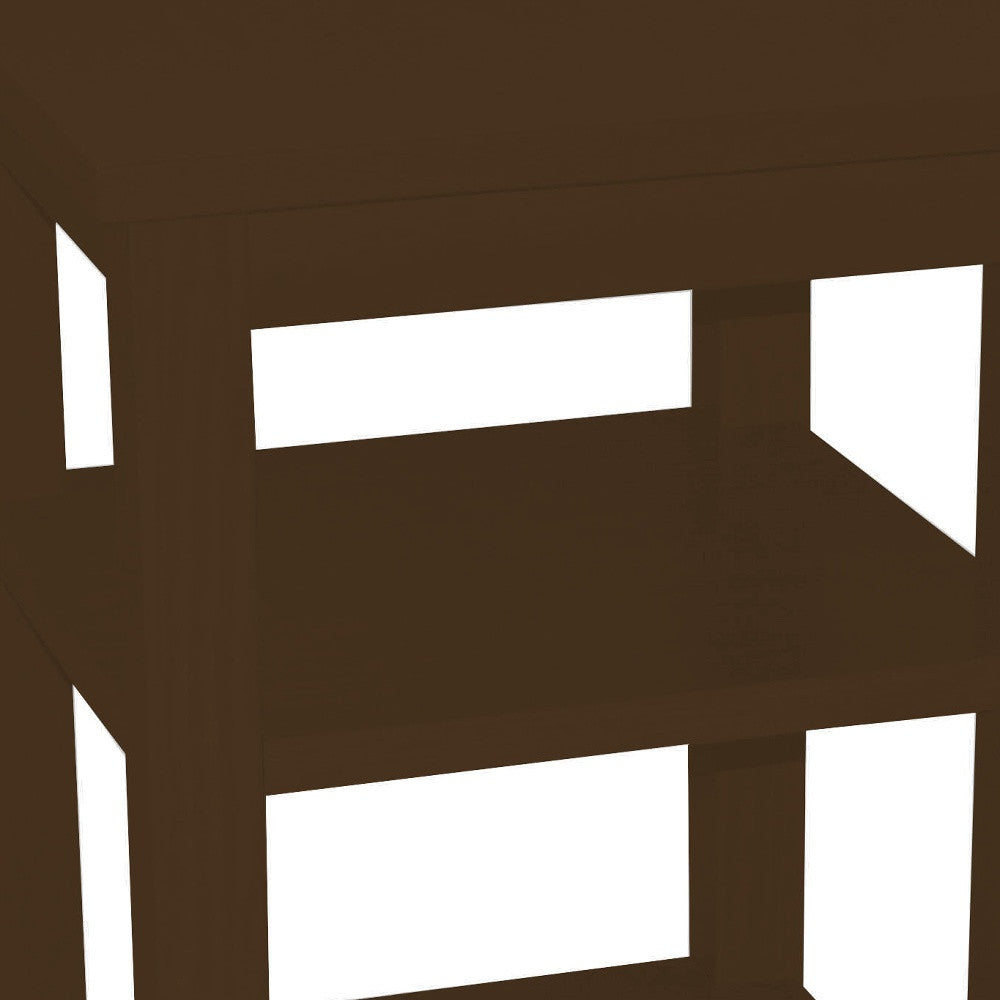 Dark Brown Solid Wood Nightstand