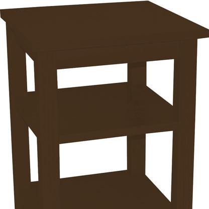 Dark Brown Solid Wood Nightstand