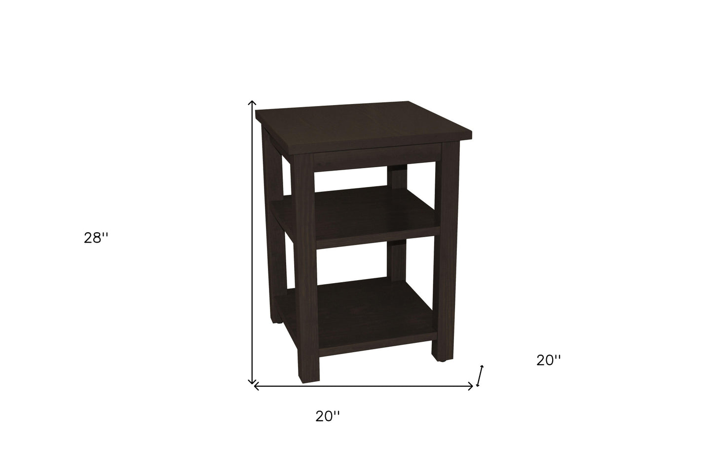 Espresso Solid Wood Nightstand