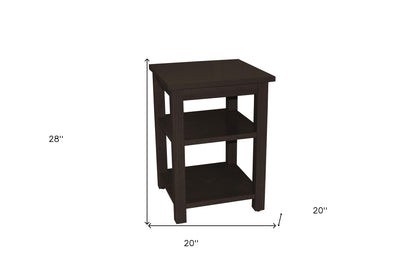 Espresso Solid Wood Nightstand