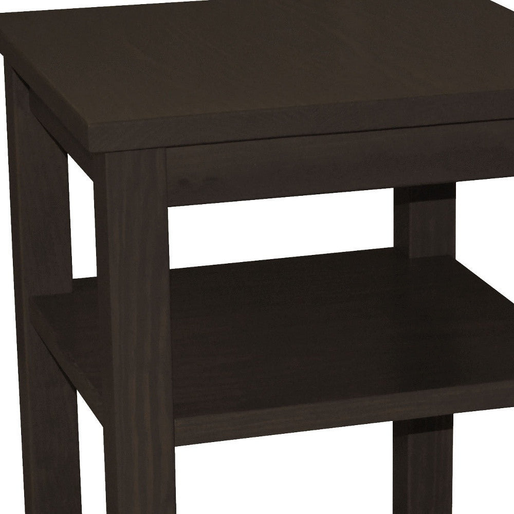 Espresso Solid Wood Nightstand