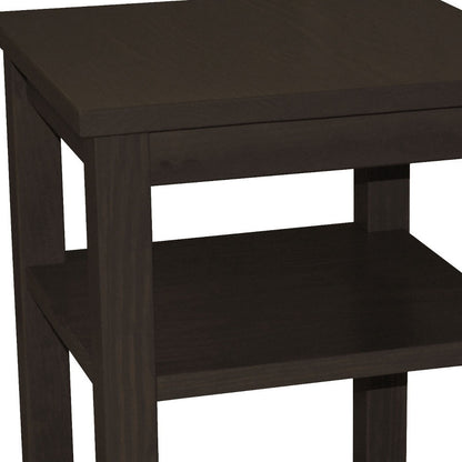 Espresso Solid Wood Nightstand