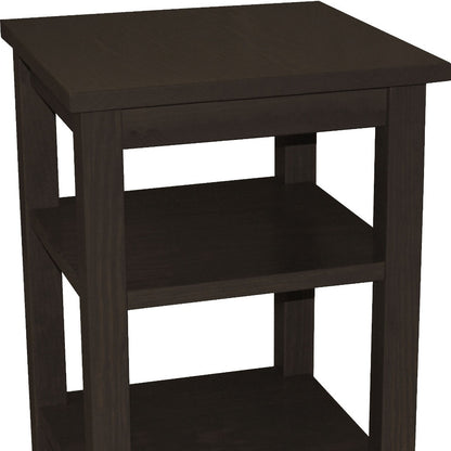 Espresso Solid Wood Nightstand
