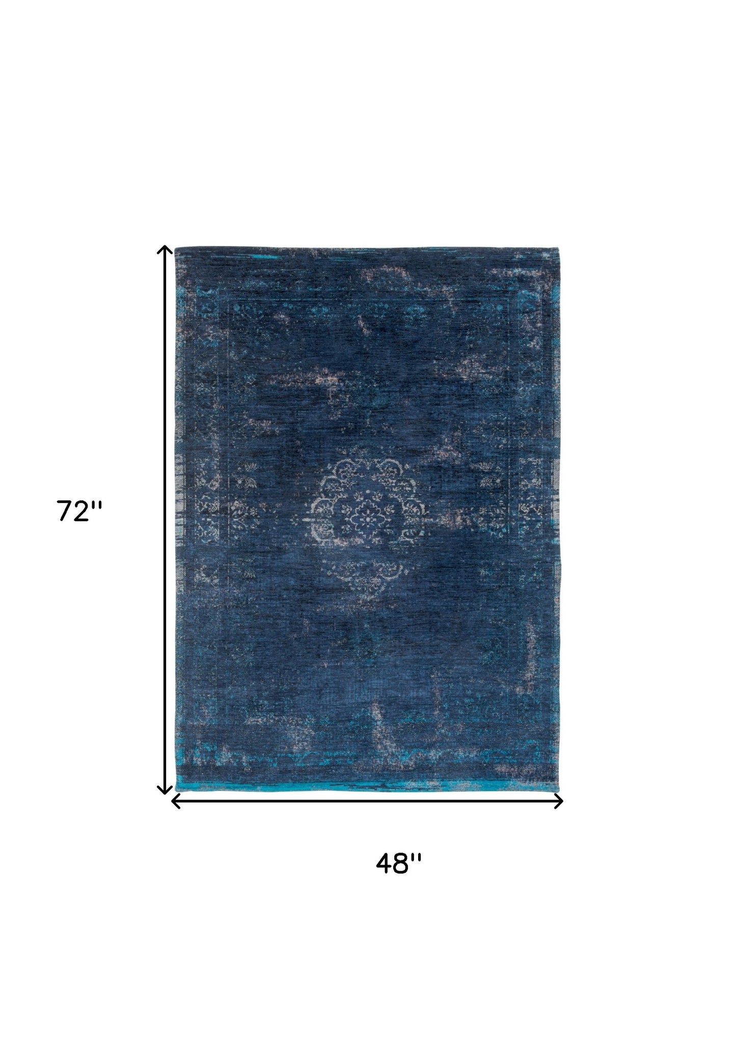 5 x 7 Blue & Gray Medallion Non Skid Rug