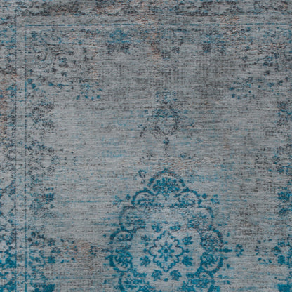 6 x 8 Gray & Green Medallion Non Skid Rug