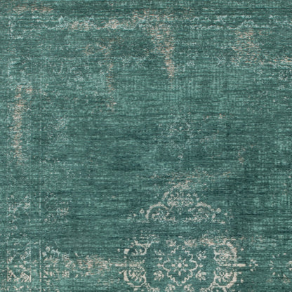 6 x 8 Gray & Green Medallion Non Skid Rug