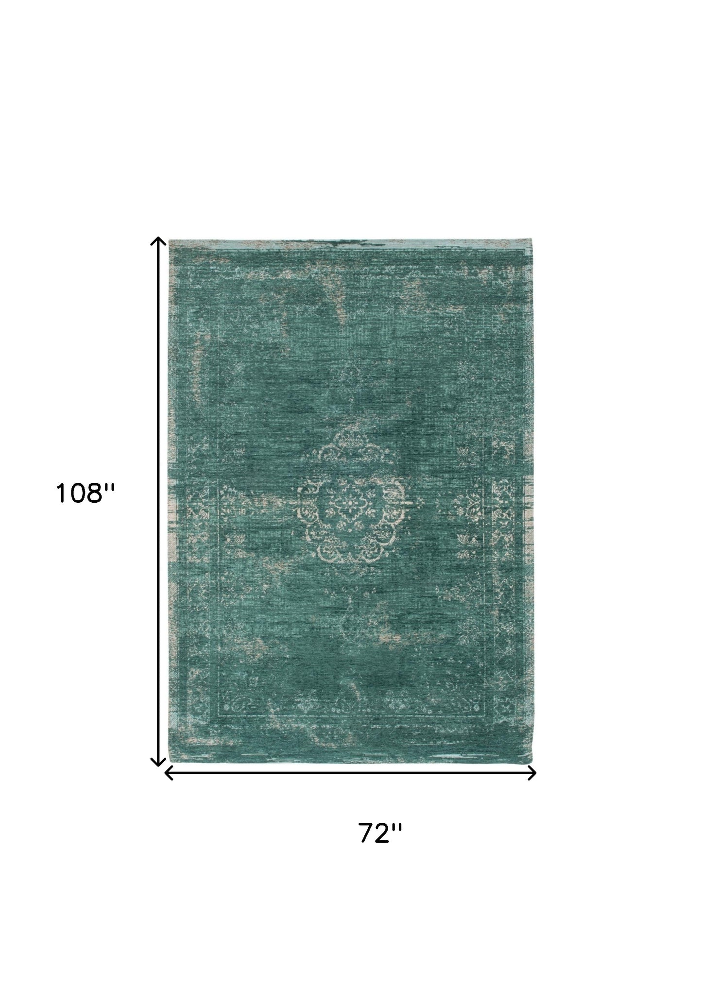 7 x 9 Gray & Green Medallion Non Skid Rug