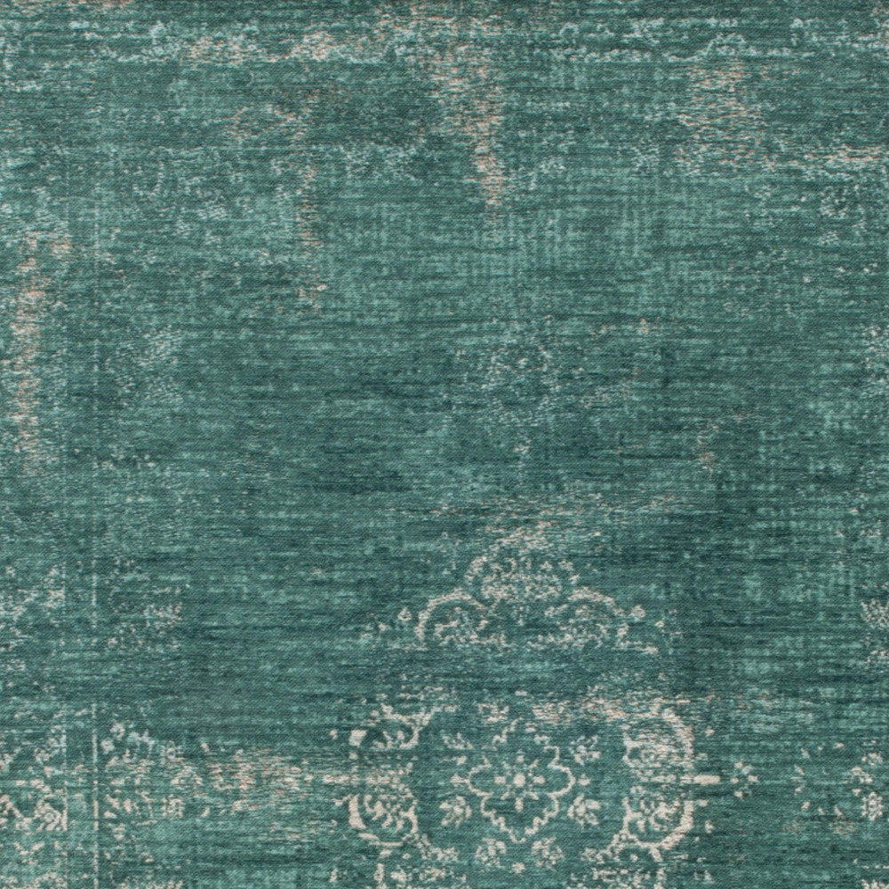 7 x 9 Gray & Green Medallion Non Skid Rug