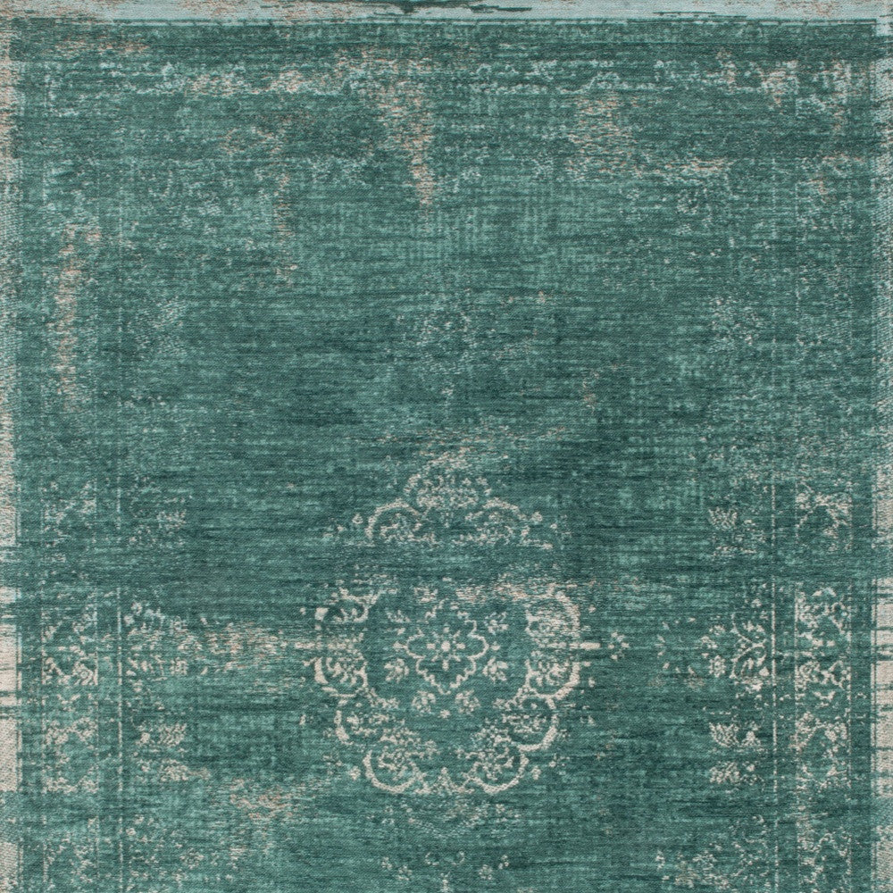 7 x 9 Gray & Green Medallion Non Skid Rug