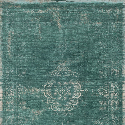 7 x 9 Gray & Green Medallion Non Skid Rug