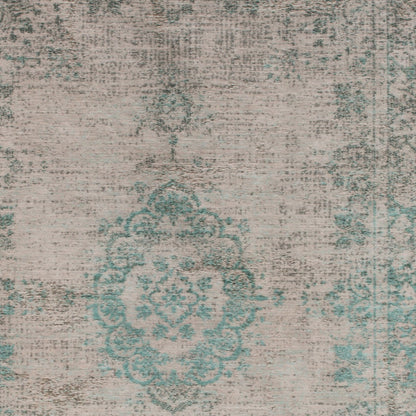 5 x 7 Gray & Green Medallion Non Skid Rug