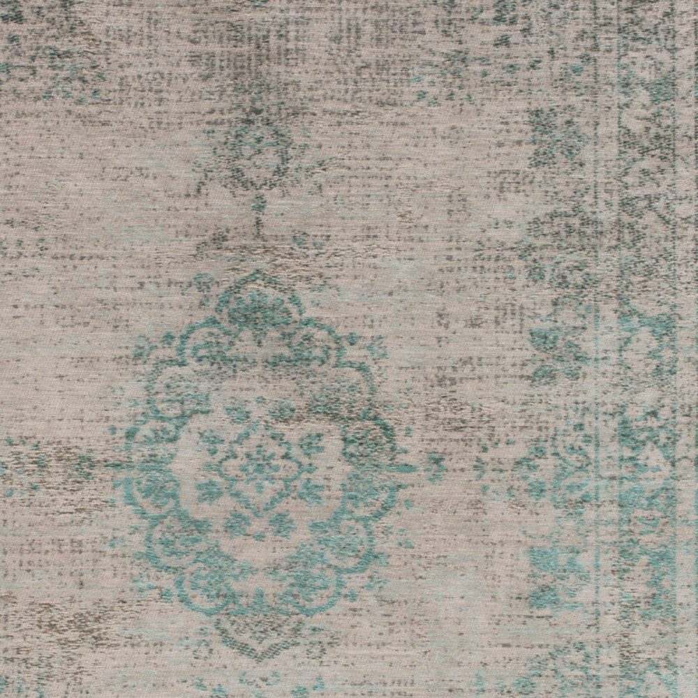 6 x 8 Gray & Green Medallion Non Skid Rug