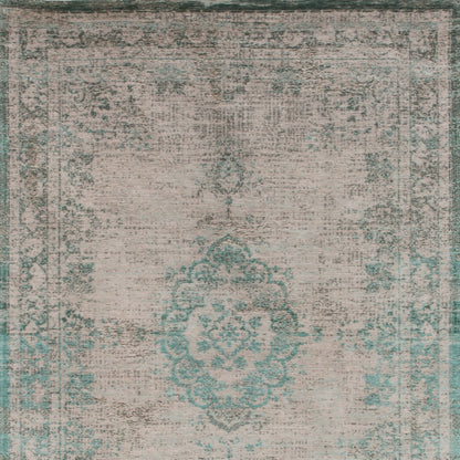 6 x 8 Gray & Green Medallion Non Skid Rug